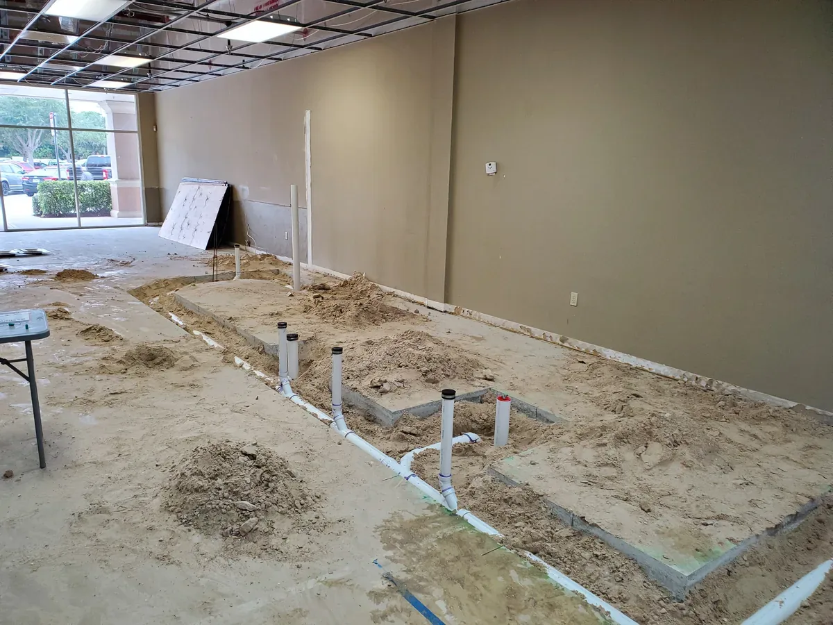 Commercial plumbing rough-in